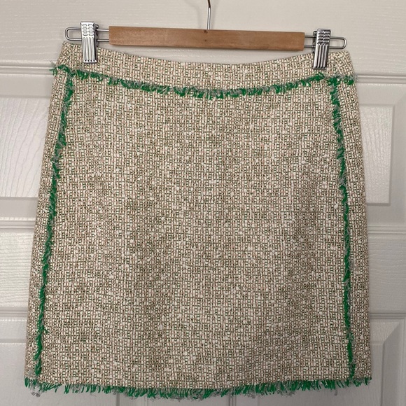 J. Crew Cream Glimmer Tweed Mini Skirt Size 0 - Picture 3 of 10
